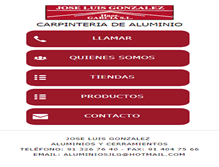 Tablet Screenshot of aluminiosjoseluisgonzalez.com